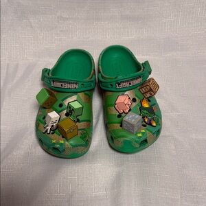 CROCS Green Kids Sandals with Fun Block Characters
